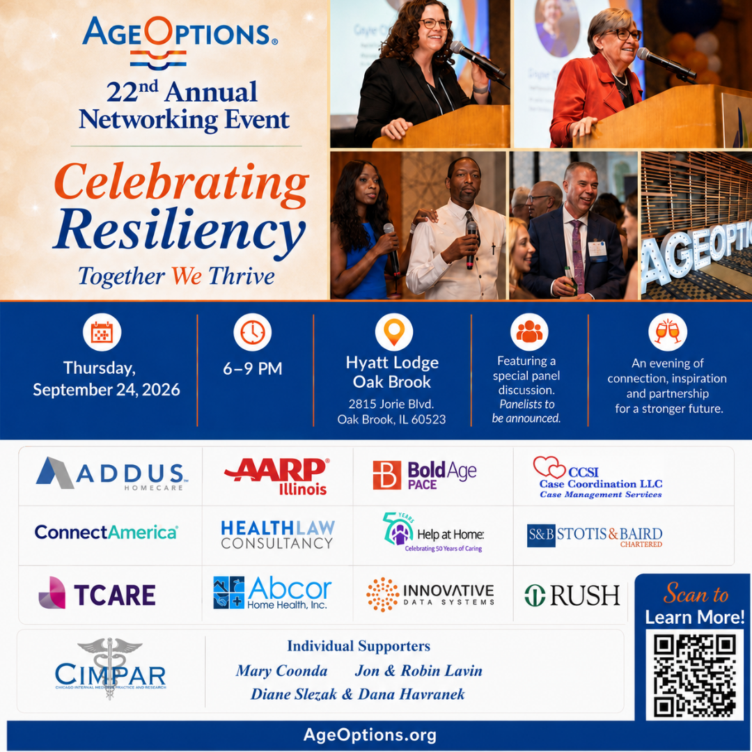 AgeOptions 22nd Annual Networking Event, Celebrating Resiliency: Together We Thrive, September 24 2026, Hyatt Lodge Oak Brook